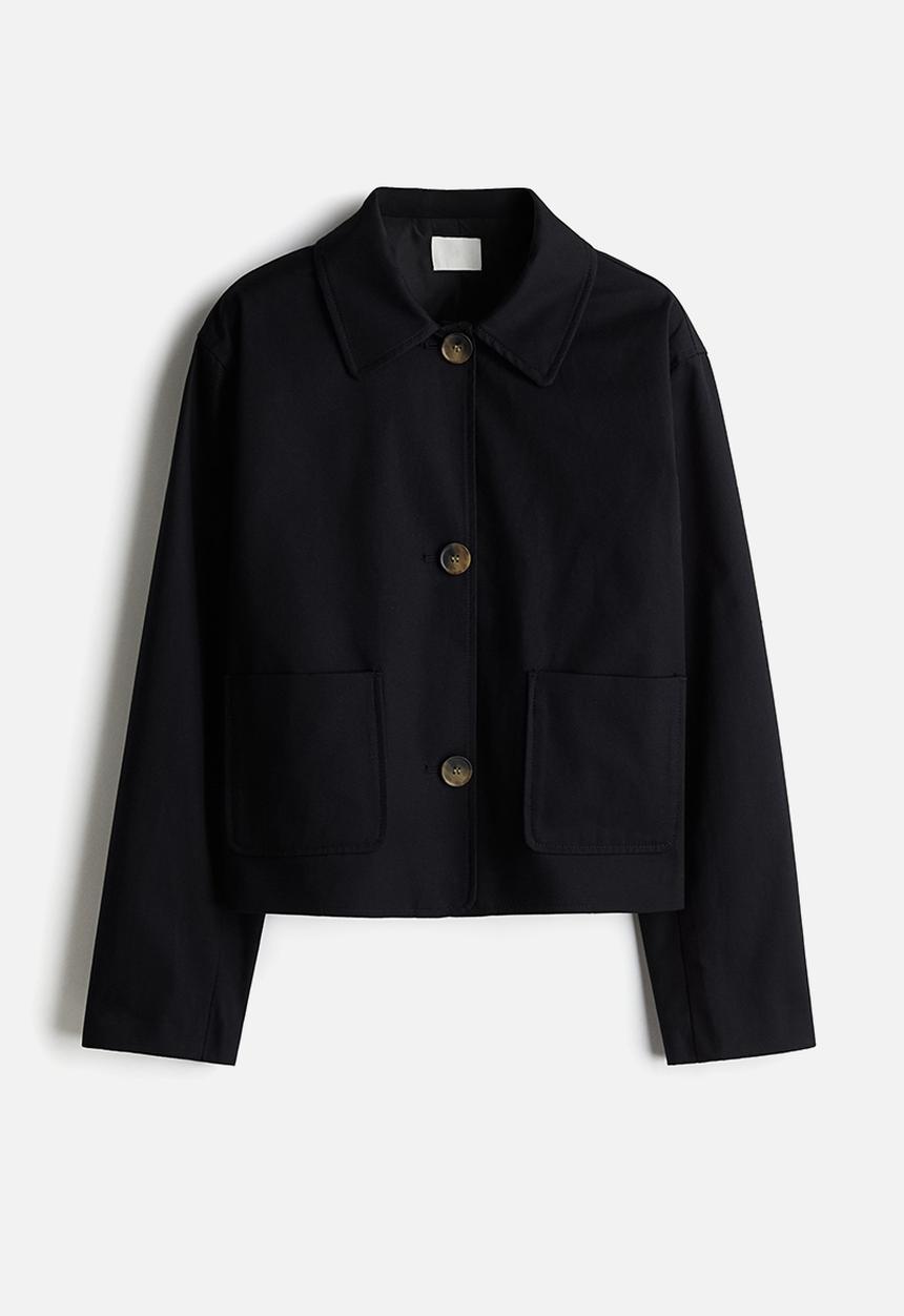 H&M - Collared twill jacket - navy blue