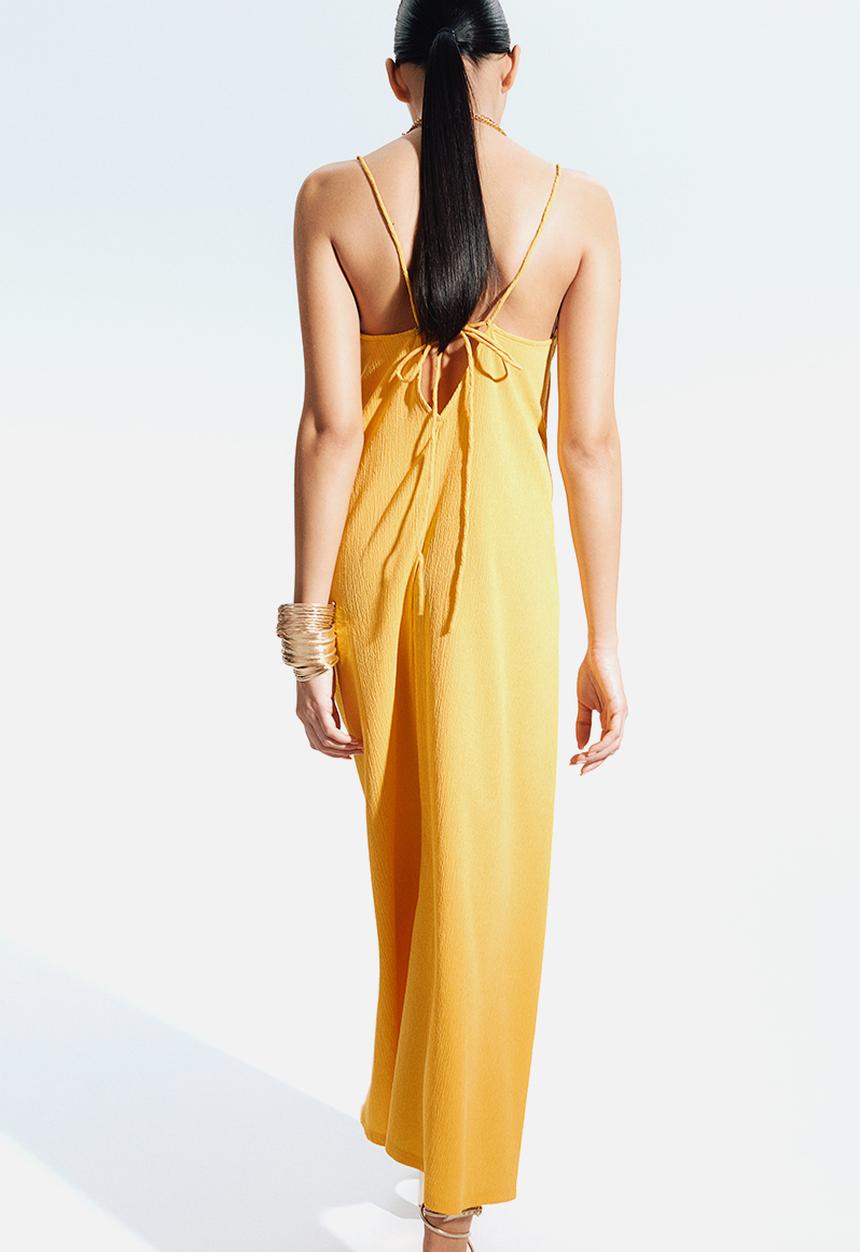 H&M - Crinkled strappy dress - yellow