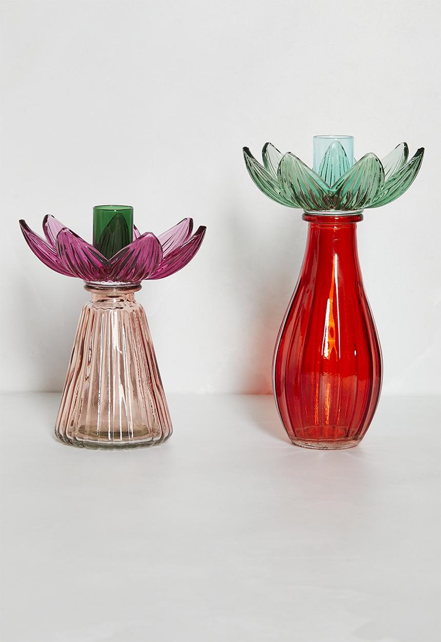 Sixth Floor - Candle Stick Flowers Glass Multi 