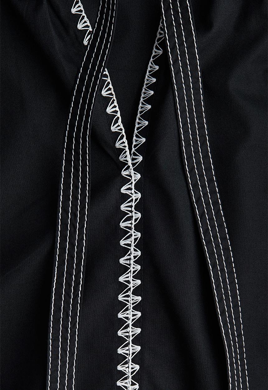 H&M - Tie-detail poplin blouse - black