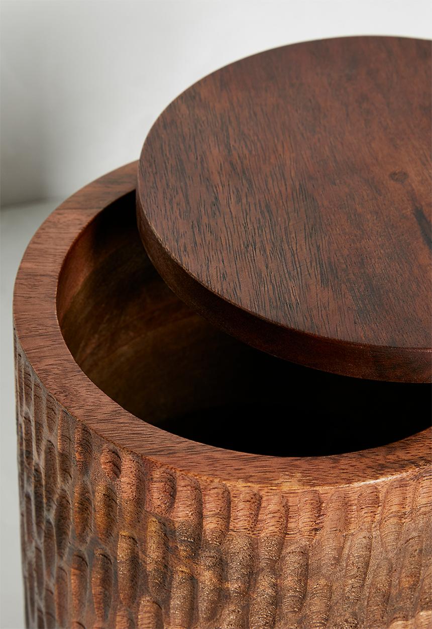 Sixth Floor - Carved mango wood canister - Natural