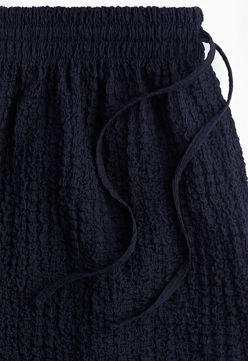 H&M - Crinkled drawstring shorts - navy blue