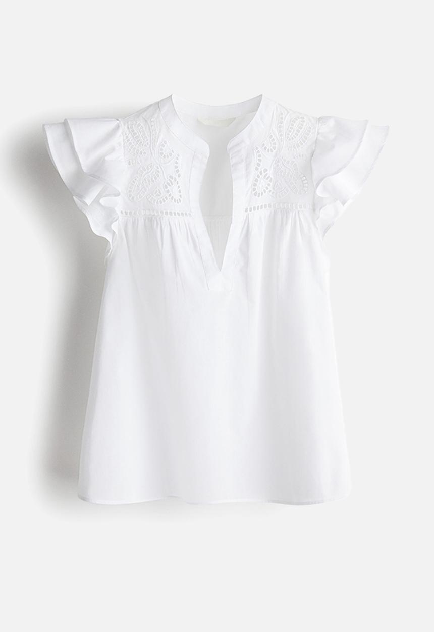 H&M - Broderie anglaise blouse - white