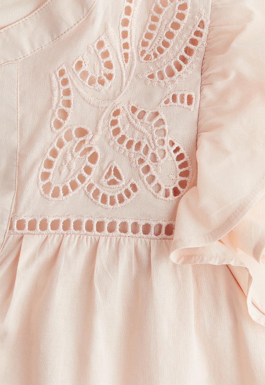 H&M - Broderie anglaise blouse - powder pink 