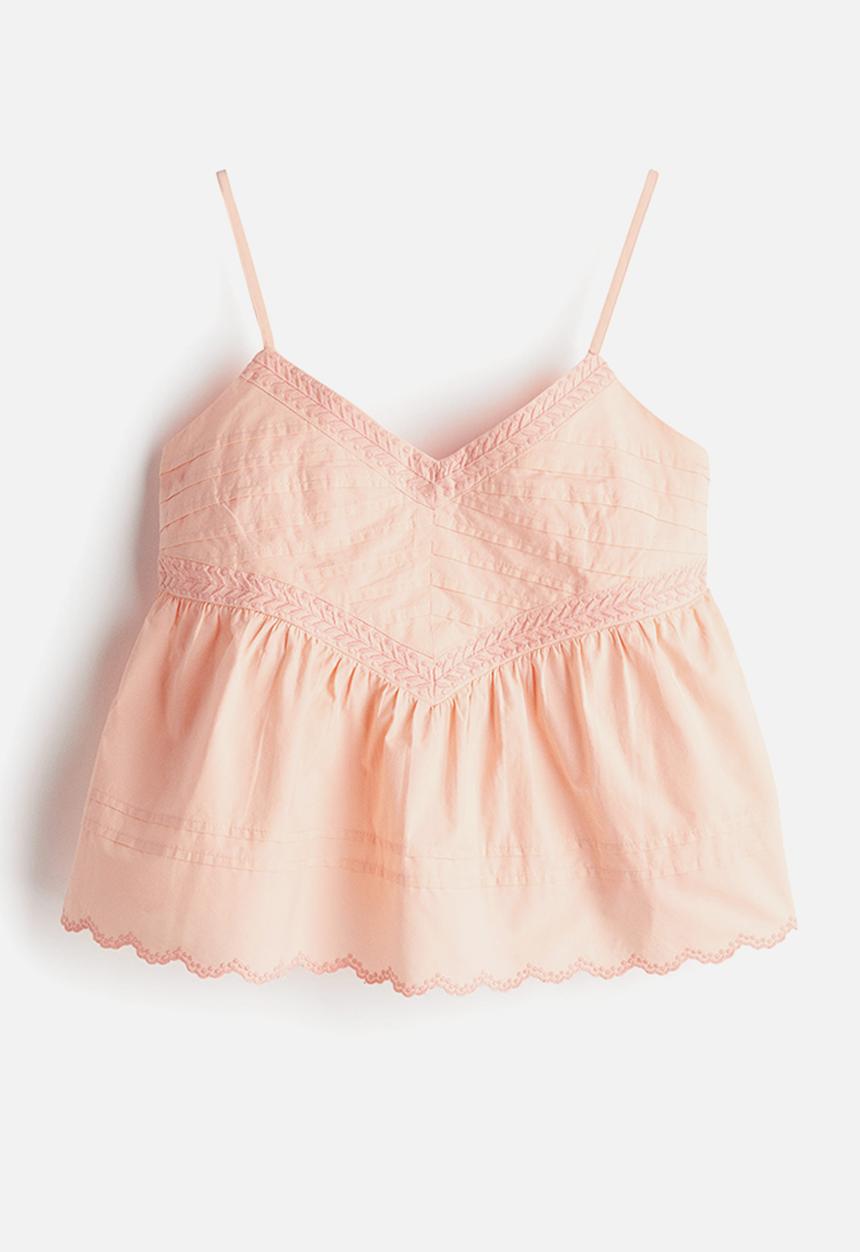 H&M - Pintucked strappy top - peach pink