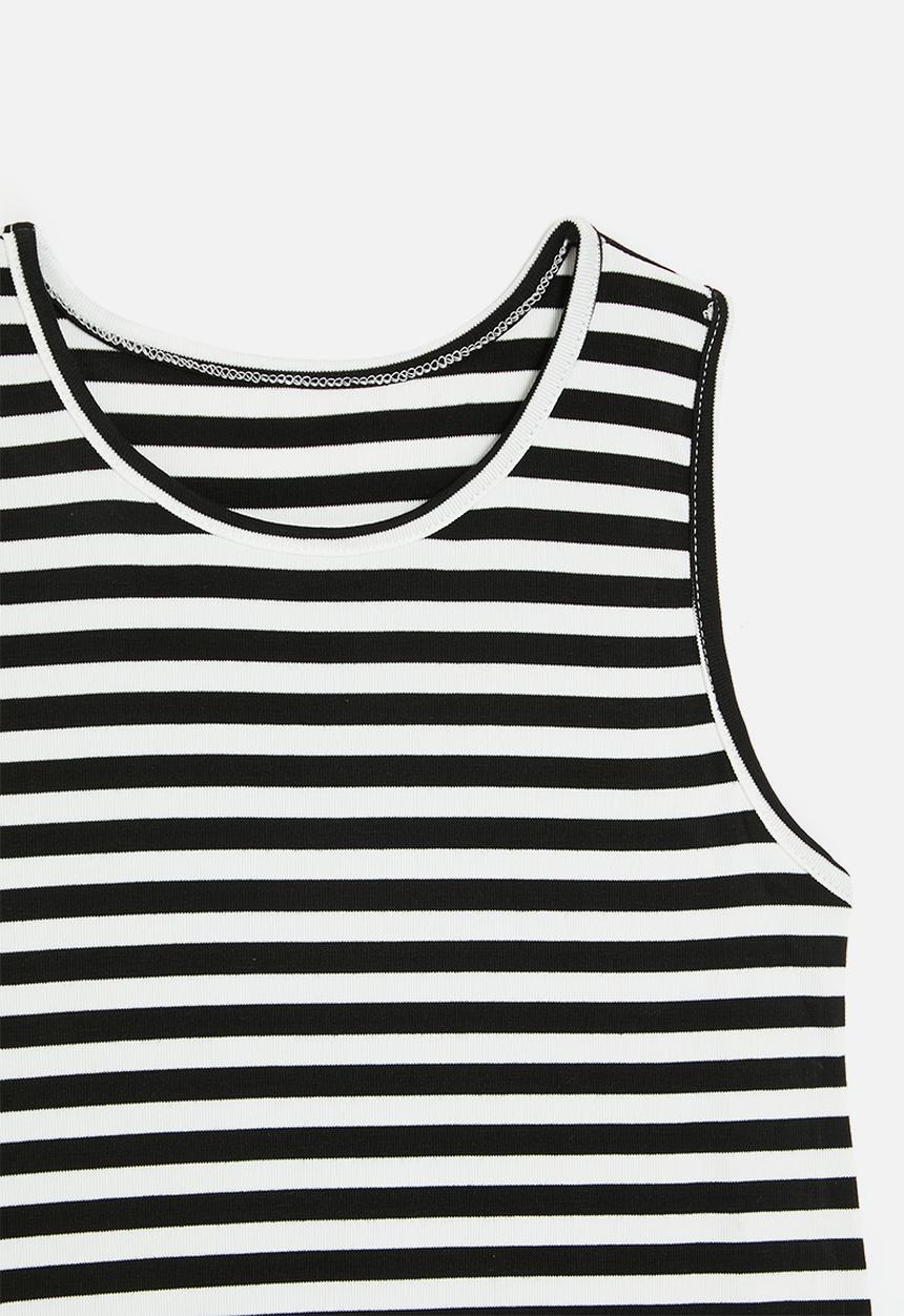 Pop Candy - Striped dress - black & white