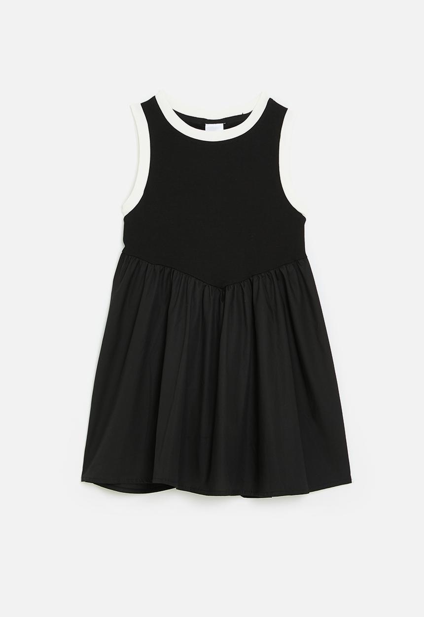 Pop Candy - Contrast trim dress - black & white