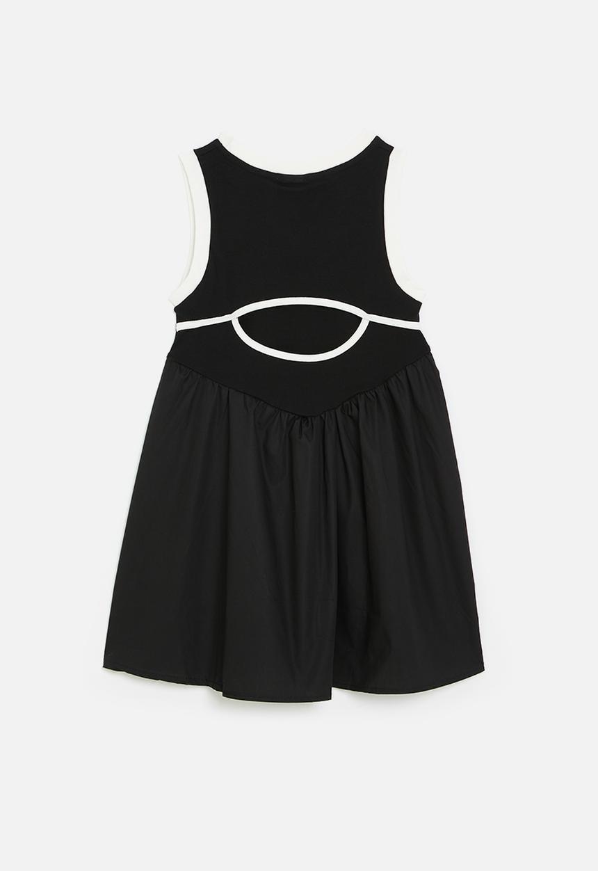 Pop Candy - Contrast trim dress - black & white