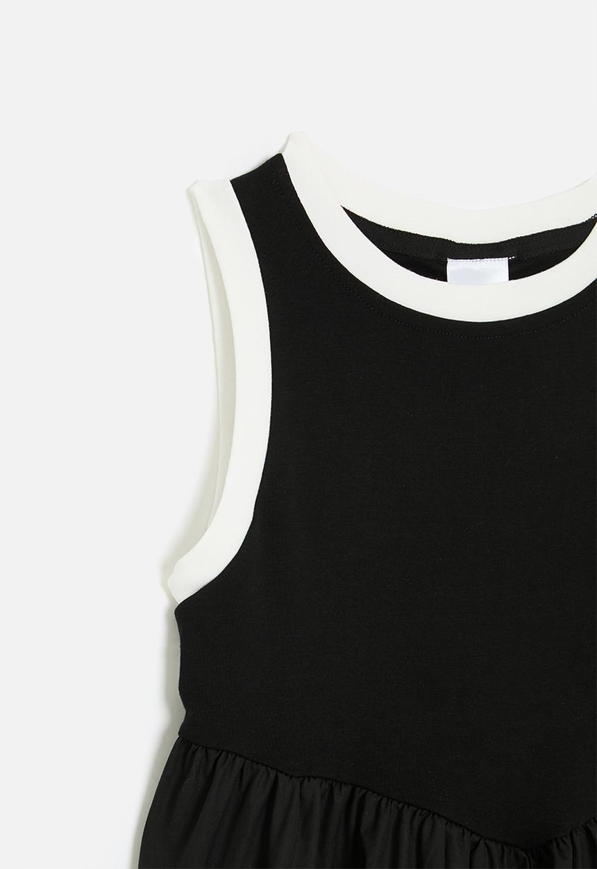 Pop Candy - Contrast trim dress - black & white