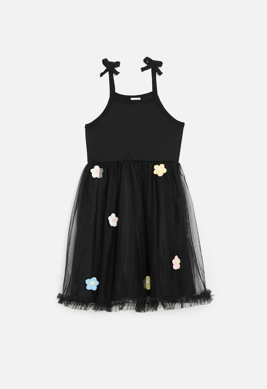 Pop Candy - Shoulder tie dress - black