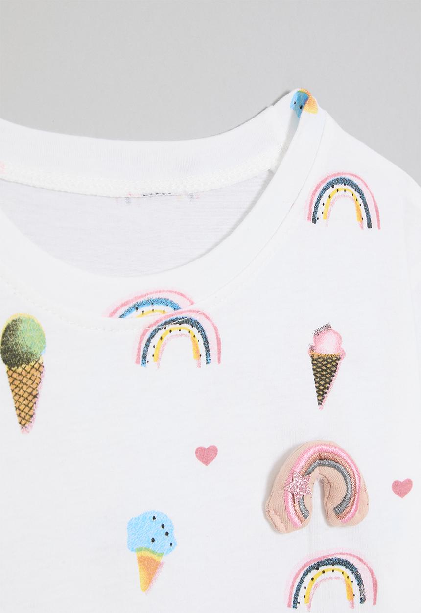 Pop Candy - Applique crew neck tee - multi