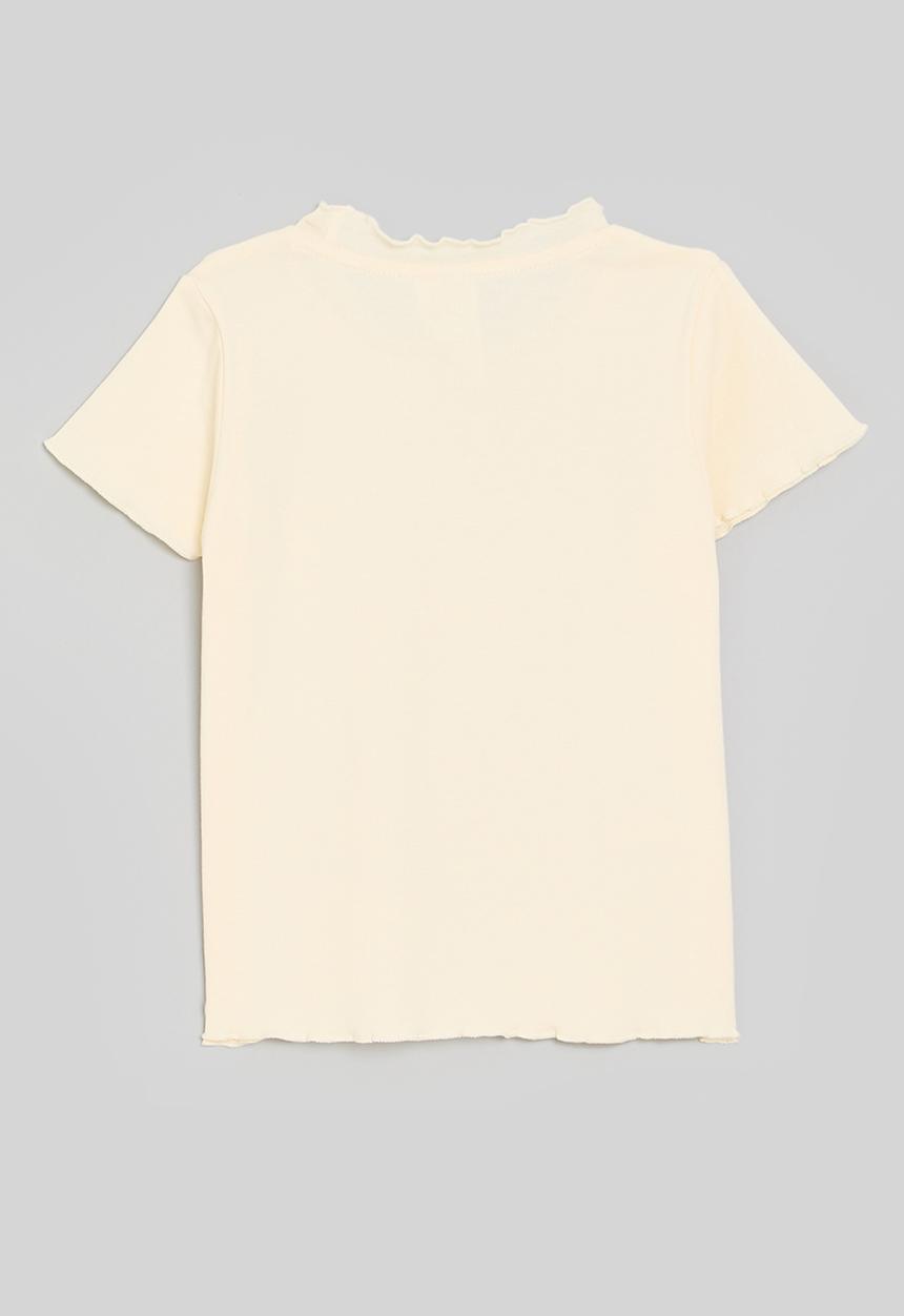 Pop Candy - Bow décor tee - ecru/pink