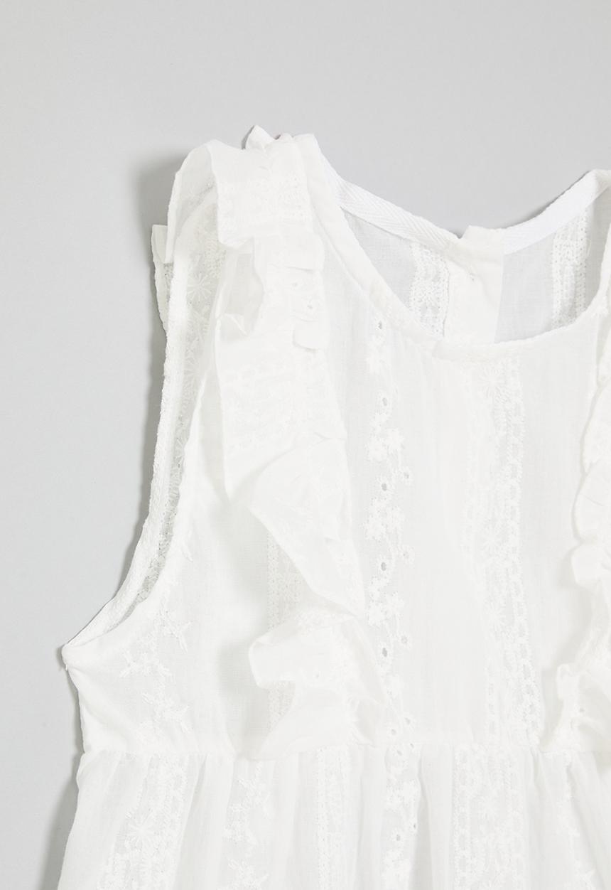 Pop Candy - Frilled sleeve top - white