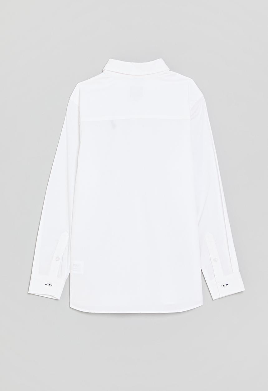 POLO - Core boys nicholas long sleeve shirt - white