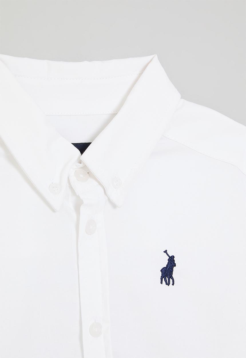 POLO - Core boys nicholas long sleeve shirt - white