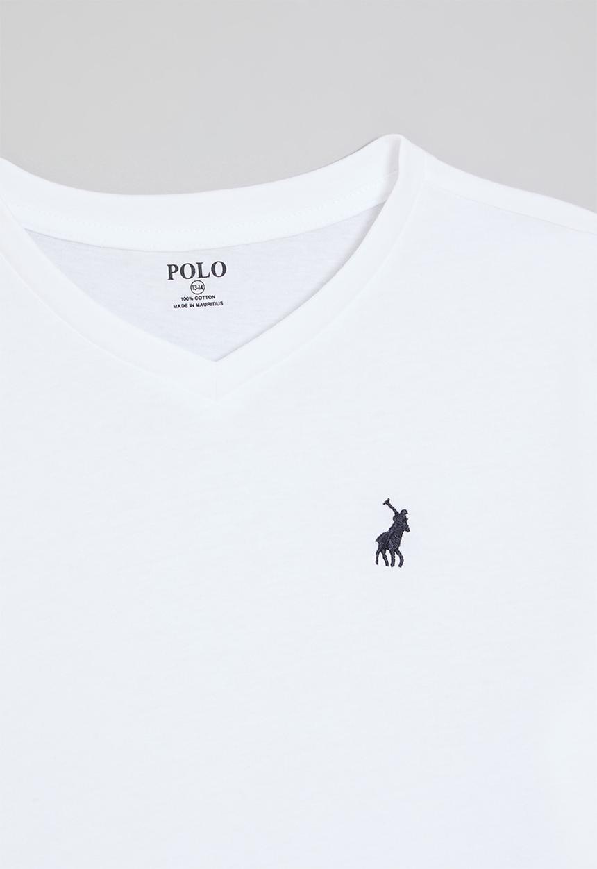 POLO - Core boys james v neck tee - white