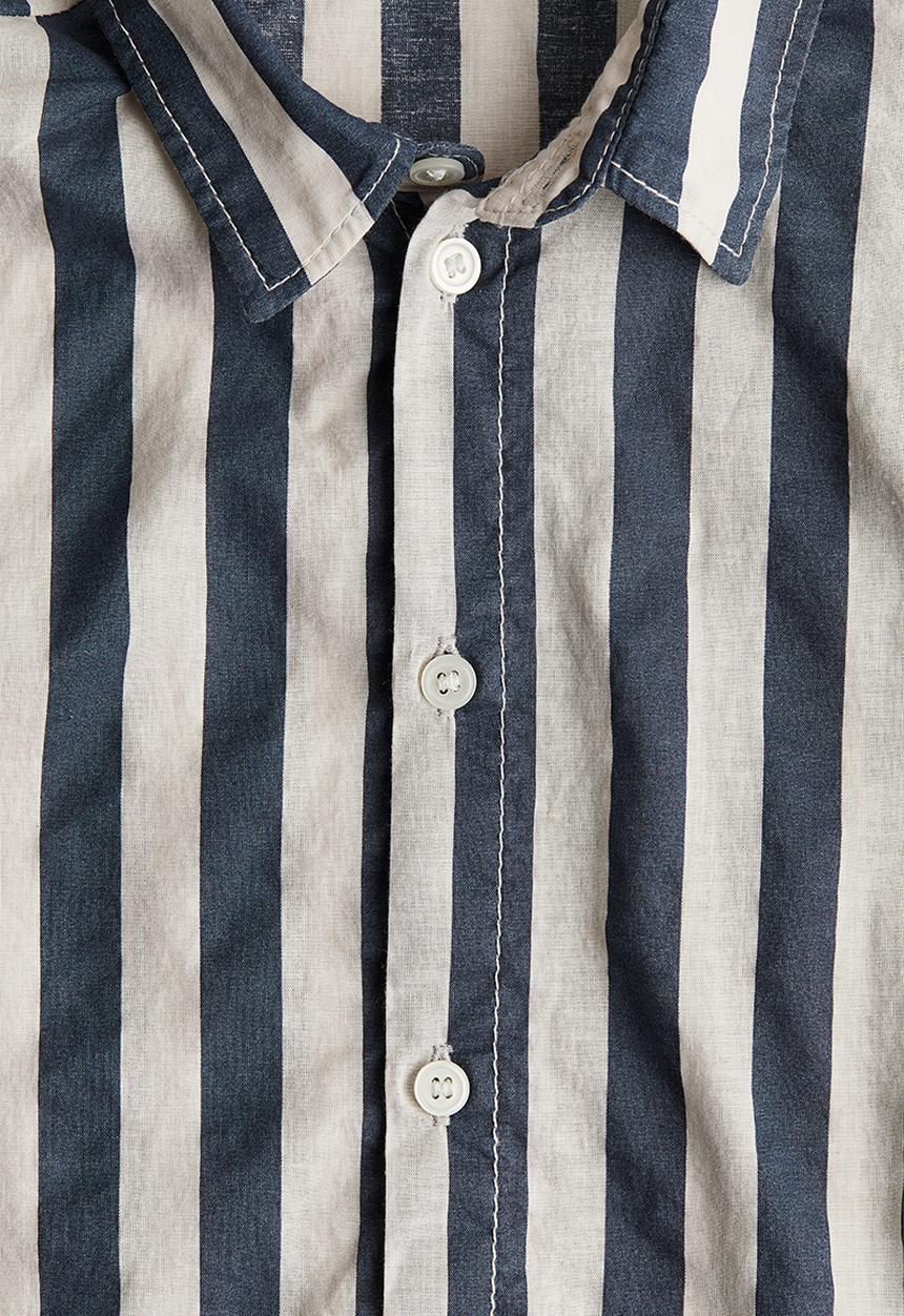 H&M - Printed short-sleeved shirt - white & blue striped