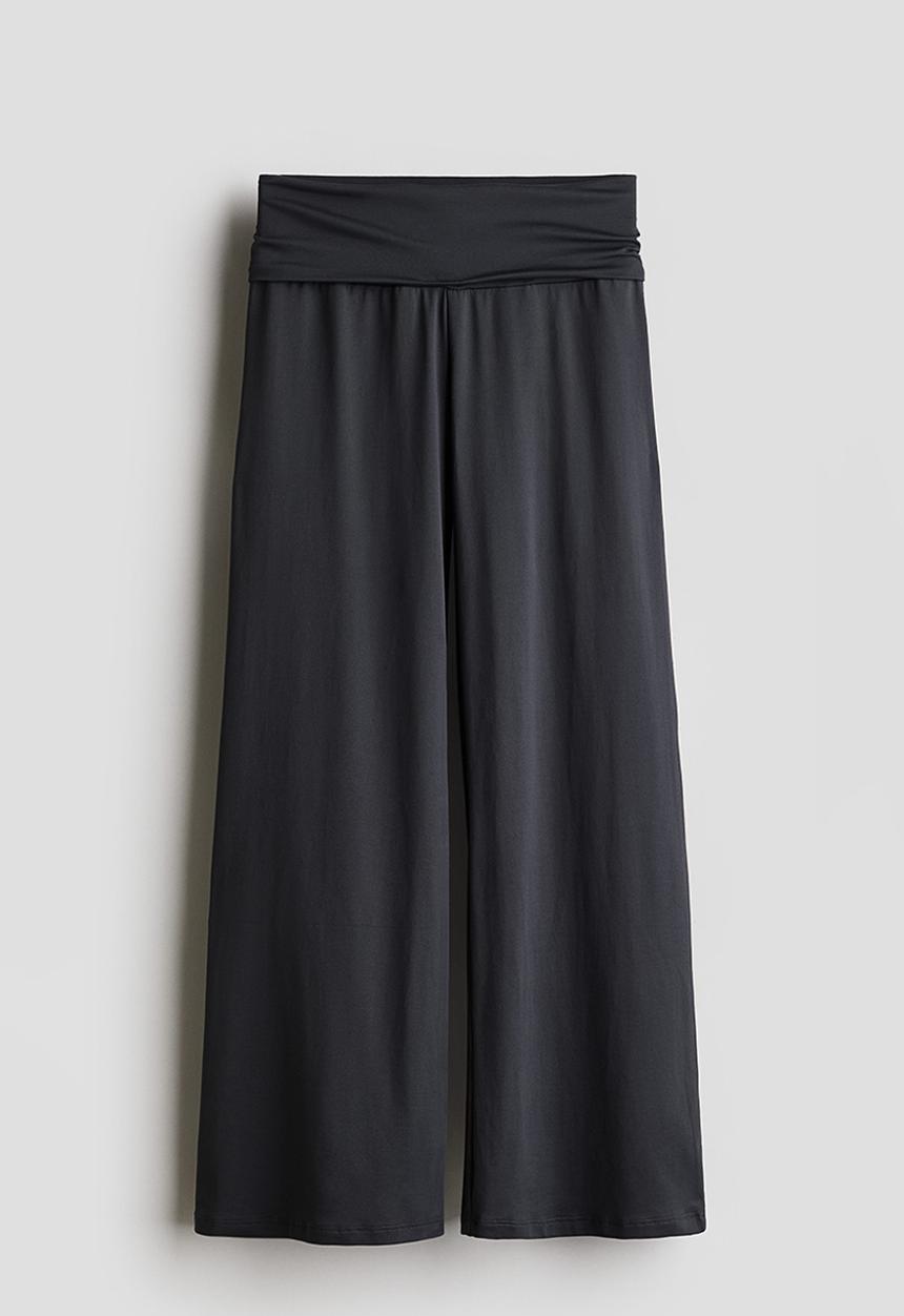 H&M - Wide leg jersey trousers - dark grey