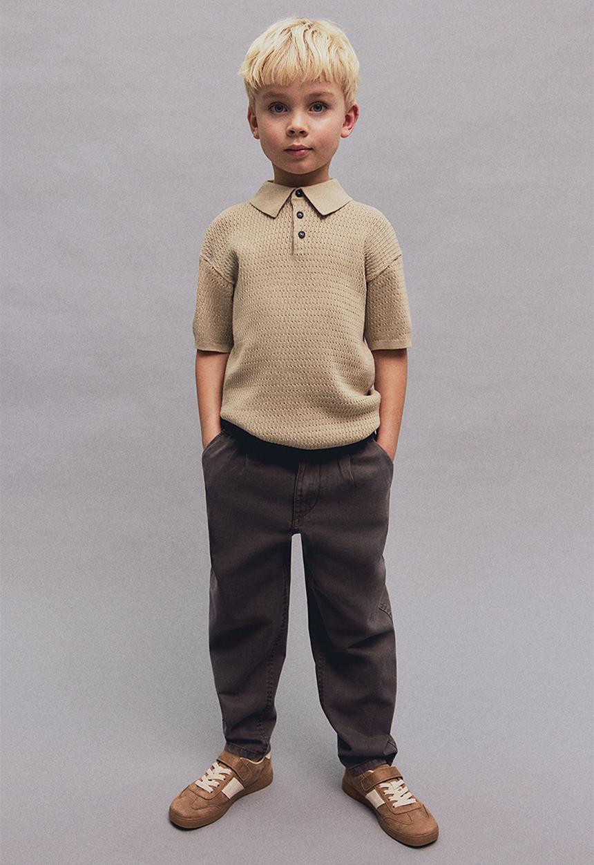 H&M - Cotton-knit polo shirt - beige