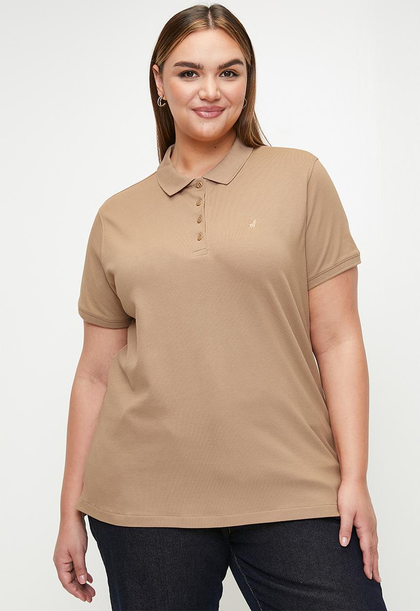POLO - Plus wmn margot ss golfer - taupe