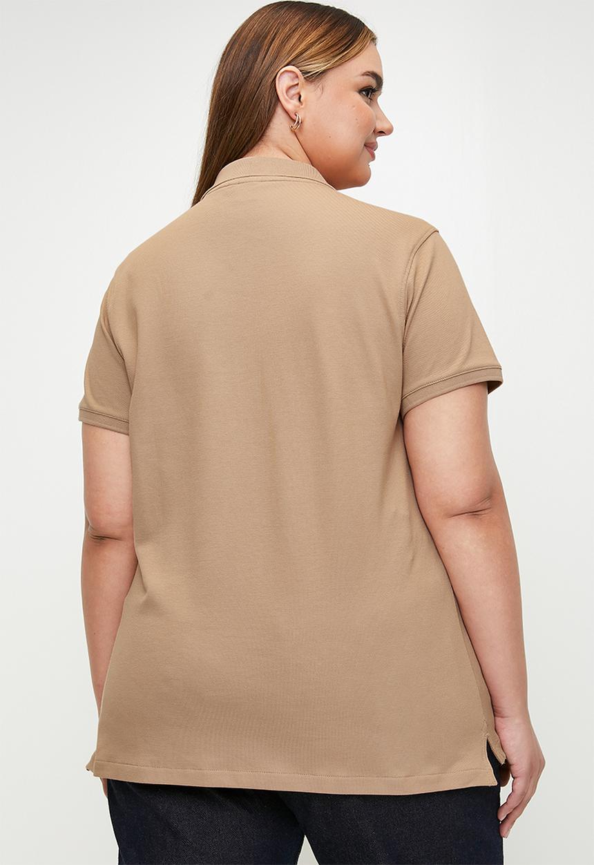POLO - Plus wmn margot ss golfer - taupe