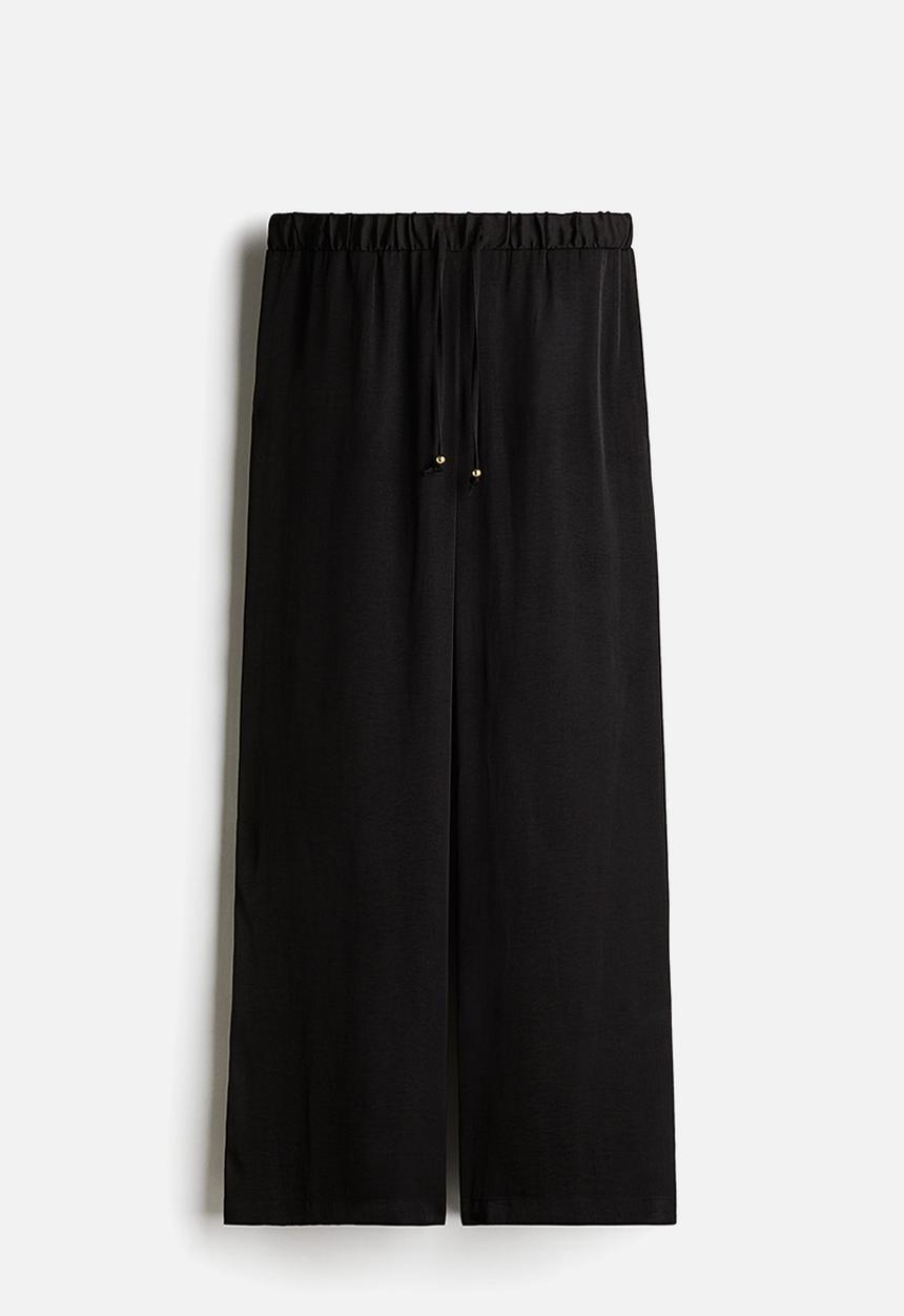 H&M - Wide drawstring trousers - black