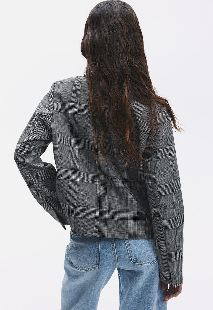 H&M - Single-breasted blazer - black checked