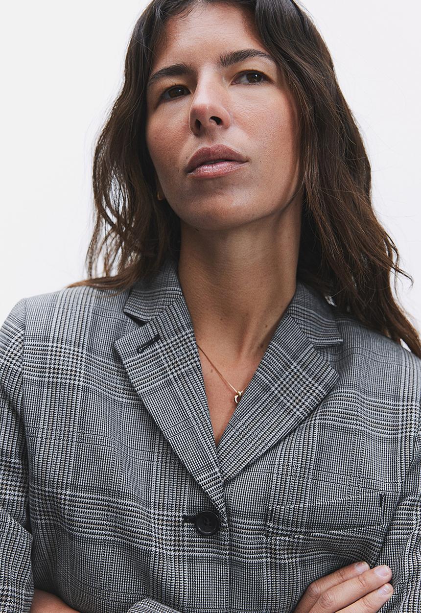 H&M - Single-breasted blazer - black checked