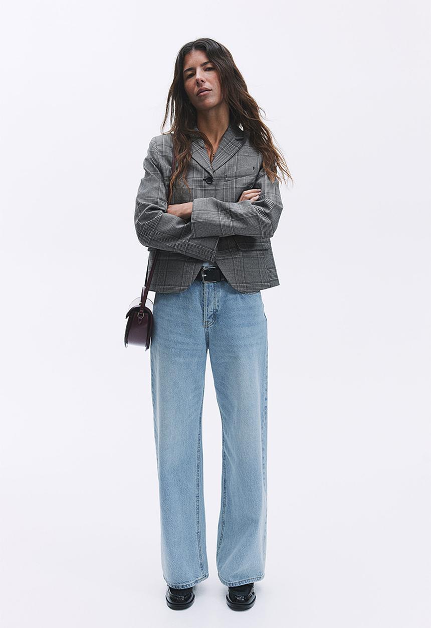 H&M - Single-breasted blazer - black checked