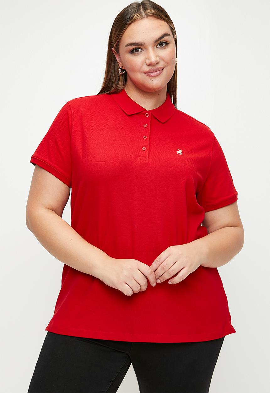 POLO - Plus wmn margot short sleeve golfer - red