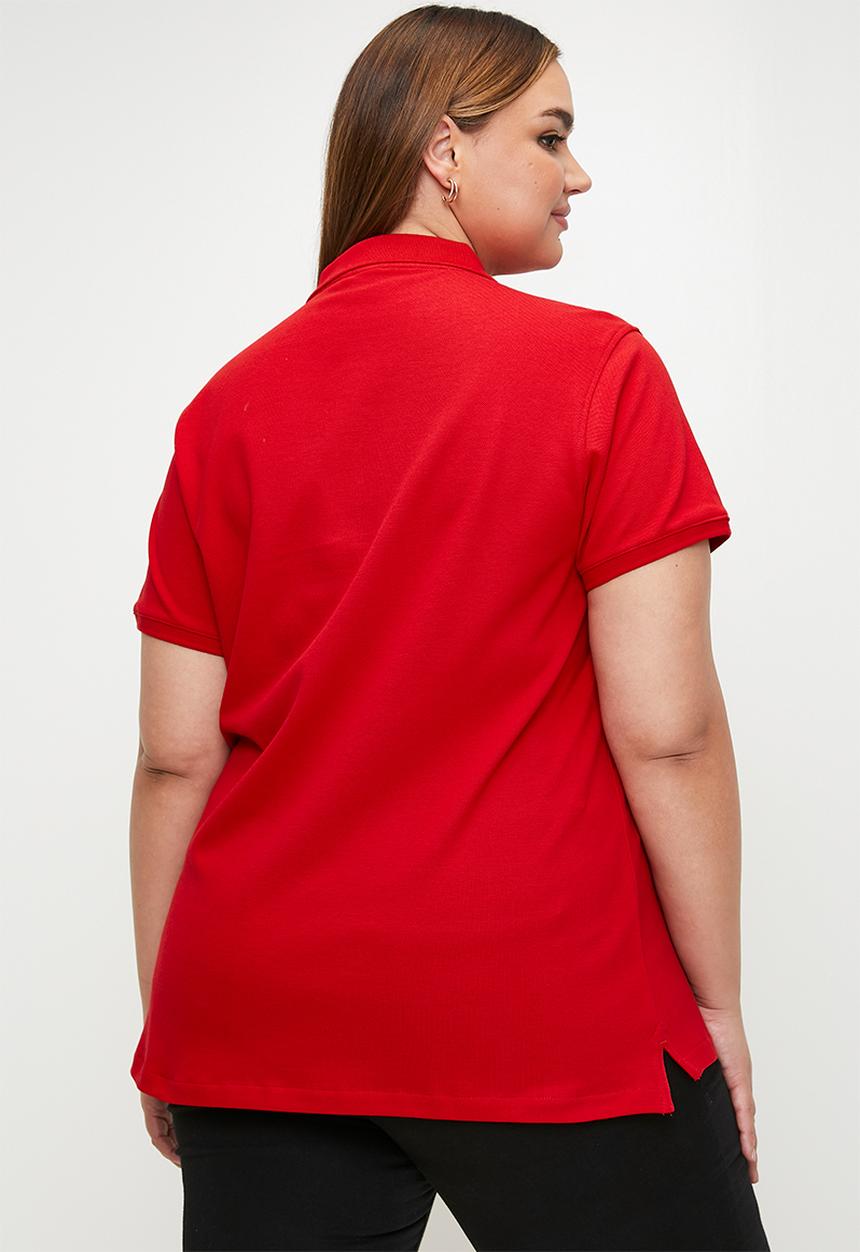 POLO - Plus wmn margot short sleeve golfer - red