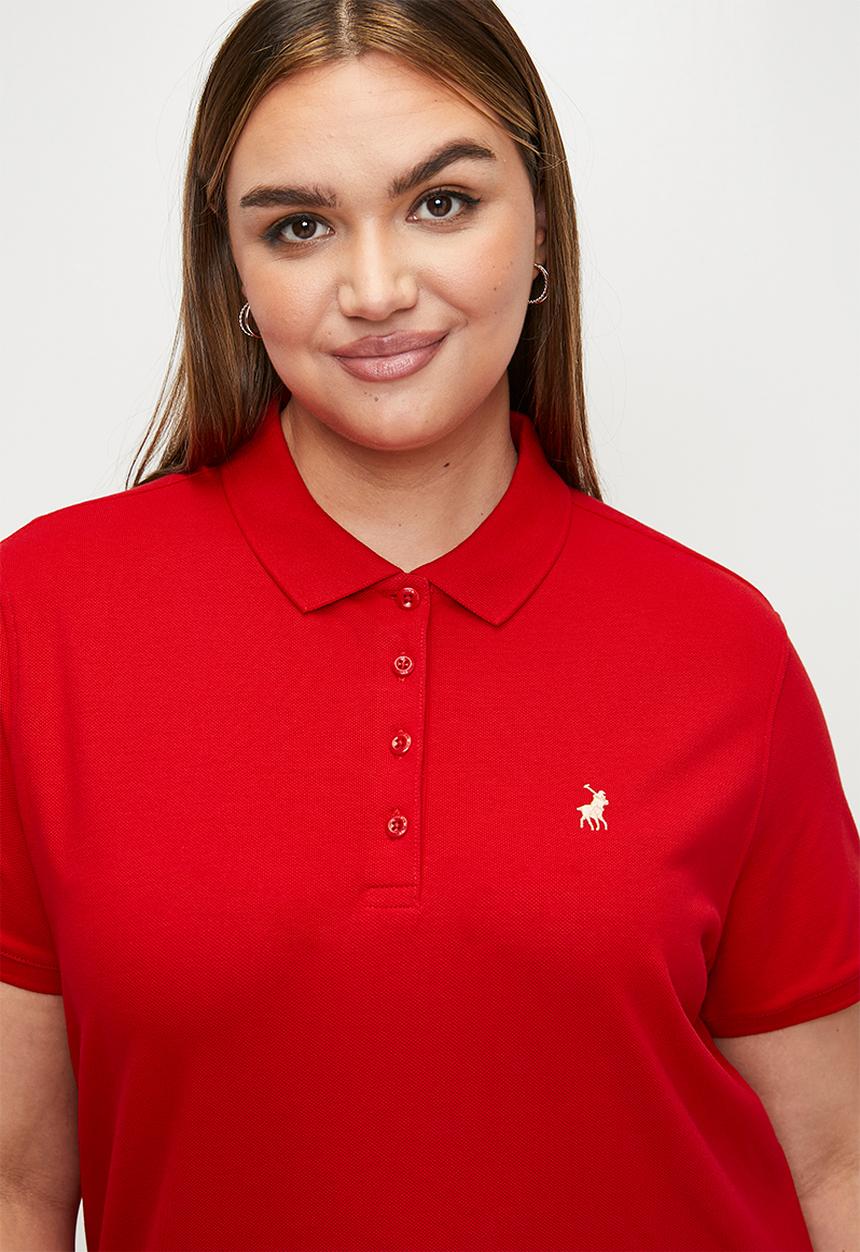 POLO - Plus wmn margot short sleeve golfer - red