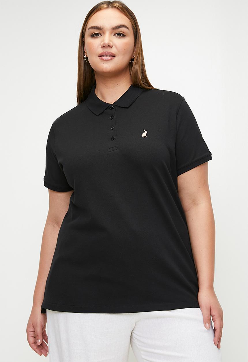 POLO - Plus wmn margot short sleeve golfer - black