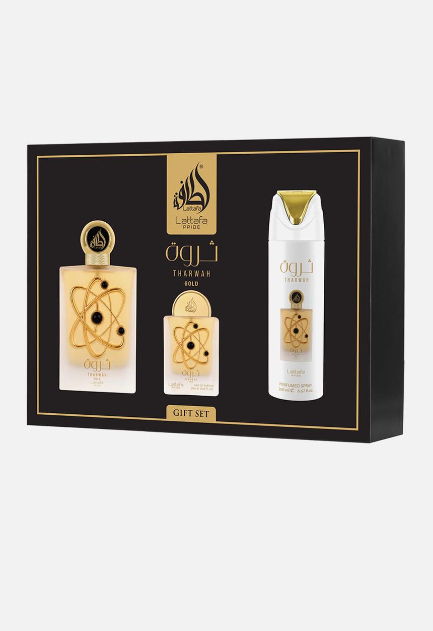 最終値下げ★新品未使用★ Lattafa Tharwah Gold 香水 Lattafa Pride Tharwah Gold Edp Giftset - 100ml