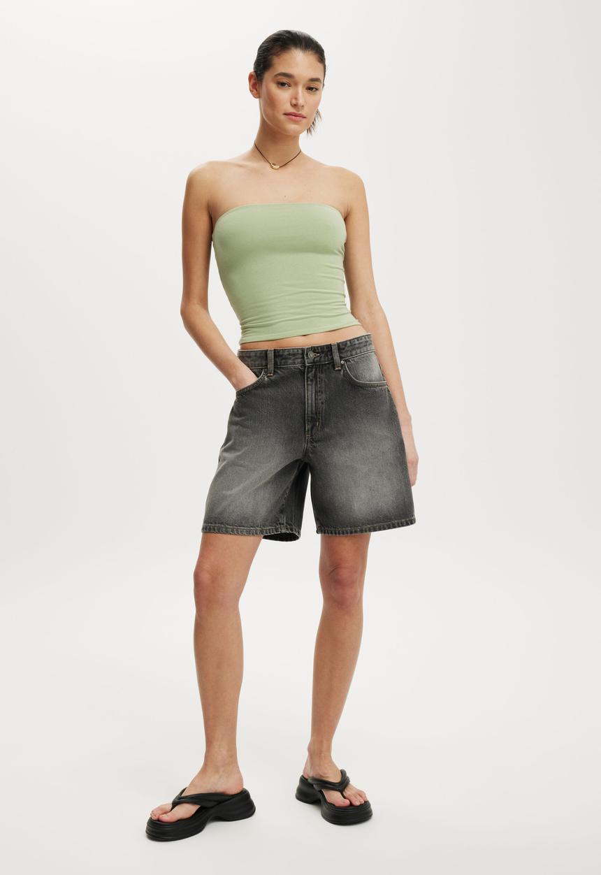 Cotton On - Relaxed denim short -  jaggar black