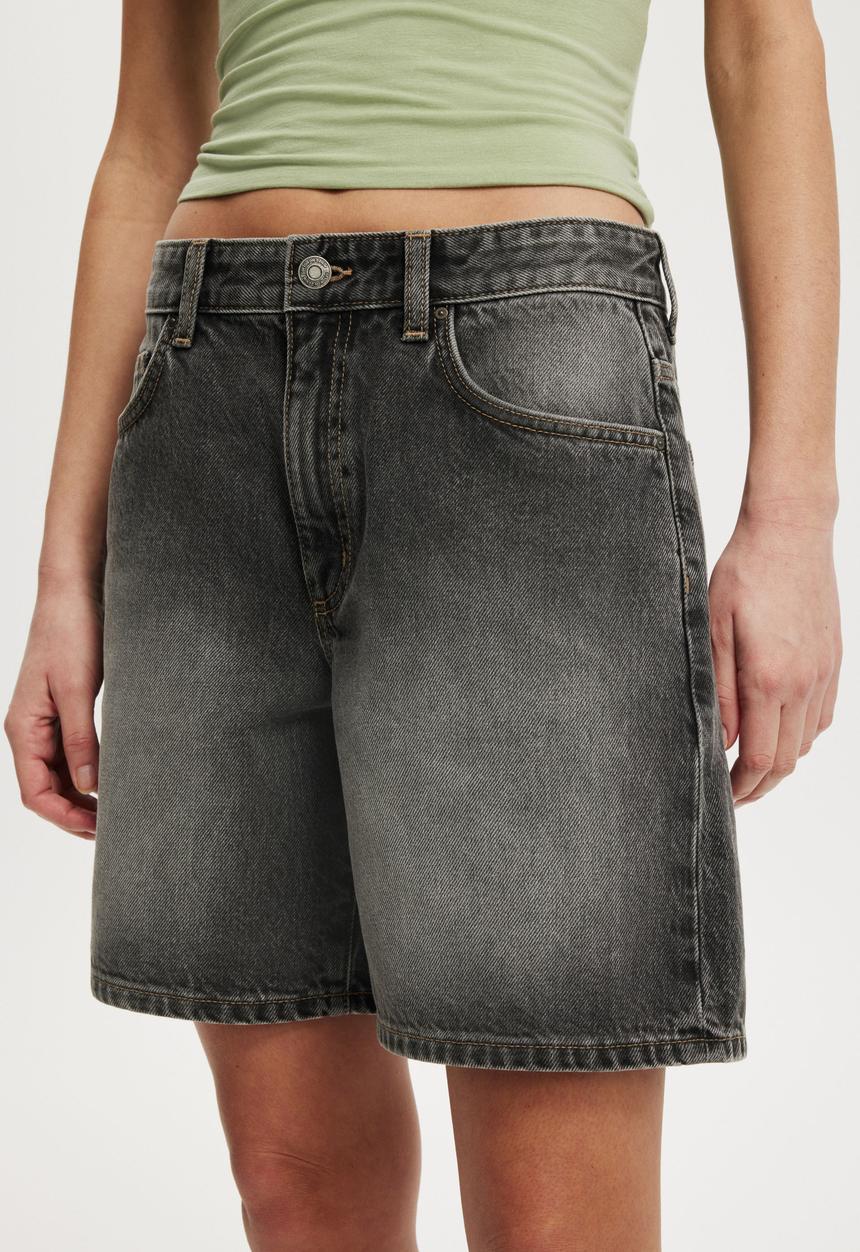 Cotton On - Relaxed denim short -  jaggar black