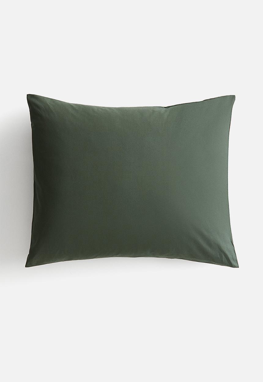 H&M - Cotton pillowcase -  forest green