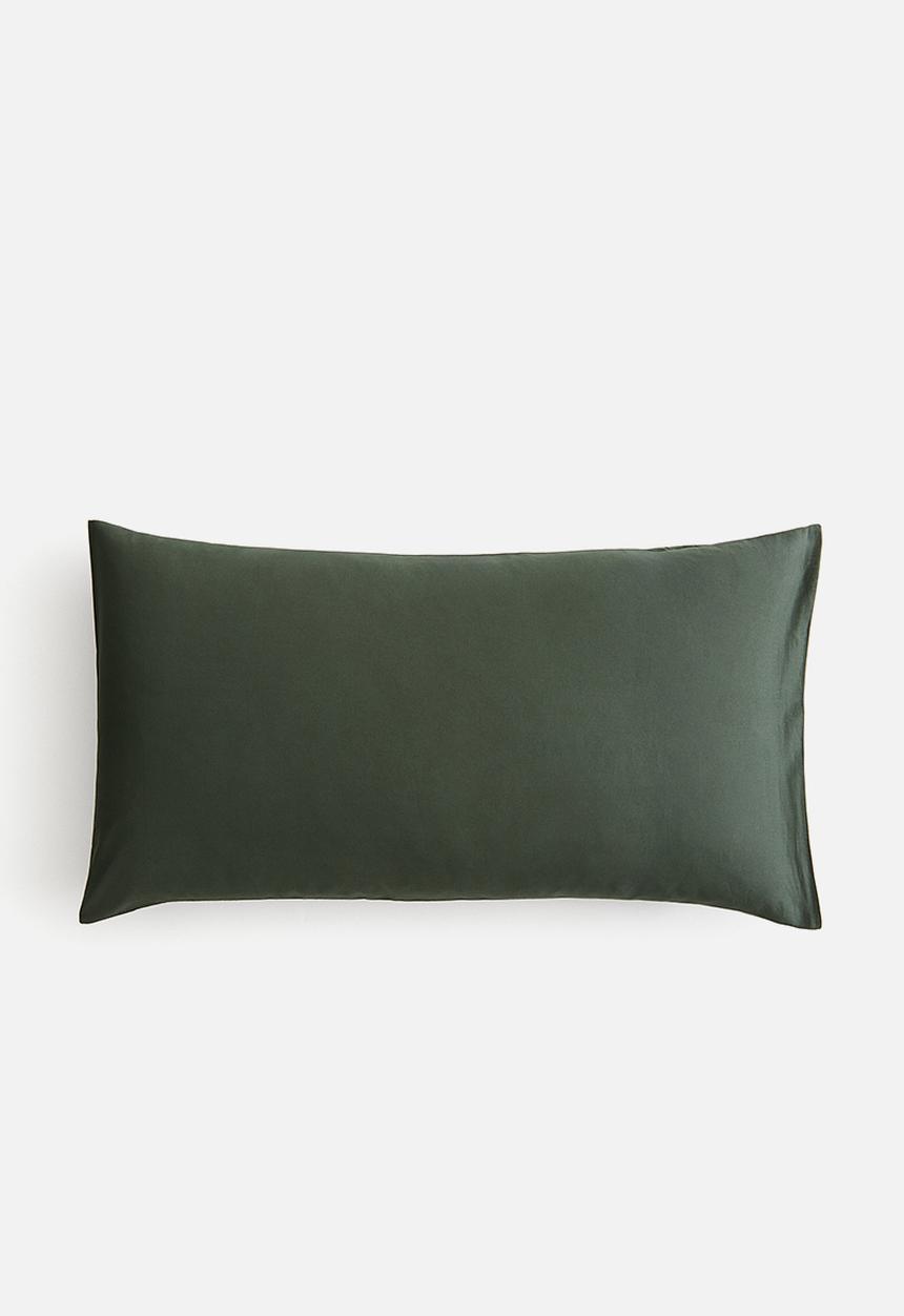 H&M - Cotton pillowcase -  forest green