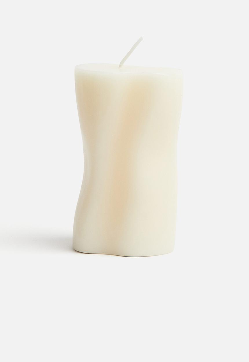 H&M - Asymmetric pillar candle - white