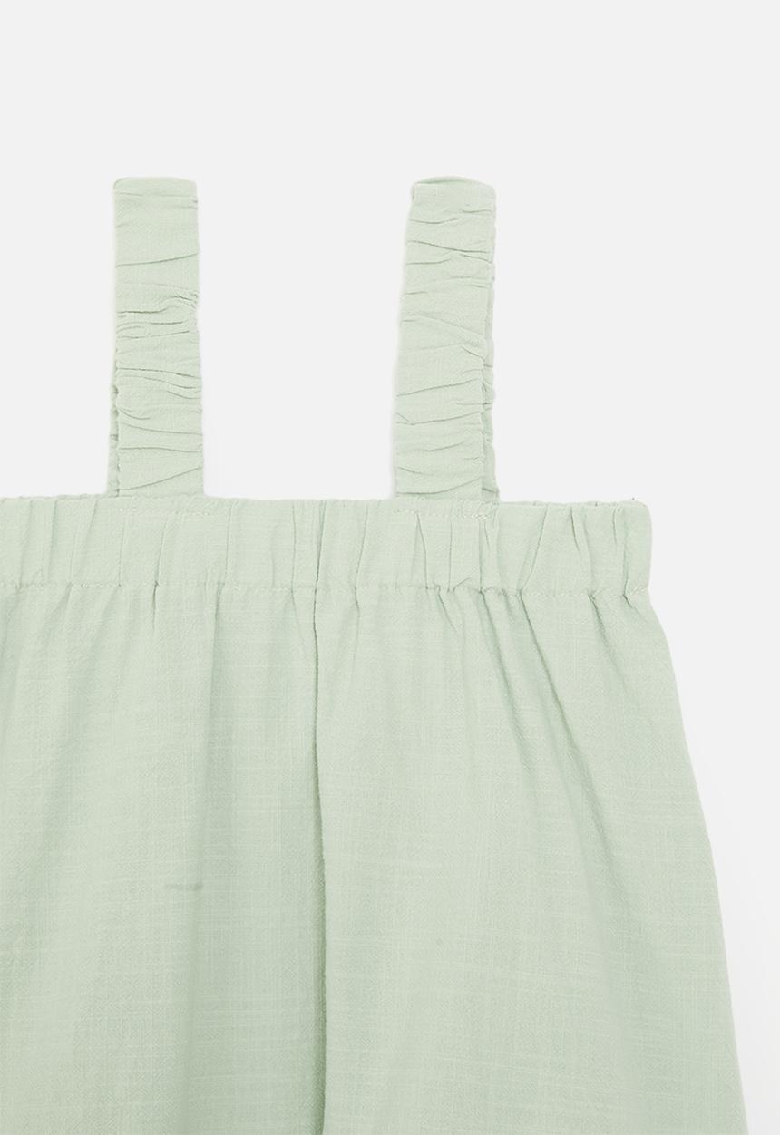 Pop Candy - Frilled hem dress -sage green 1
