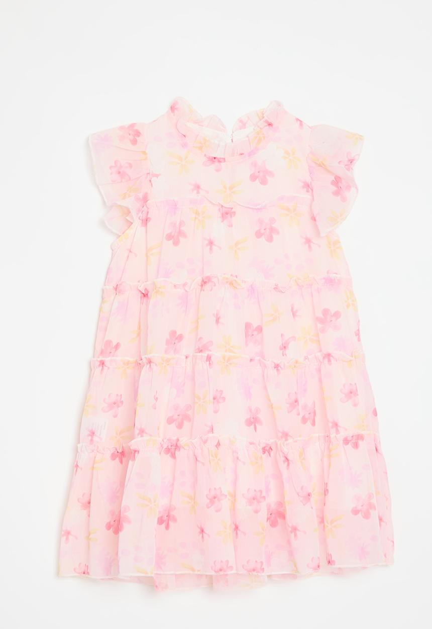 Pop Candy - Floral tiered dress - pink