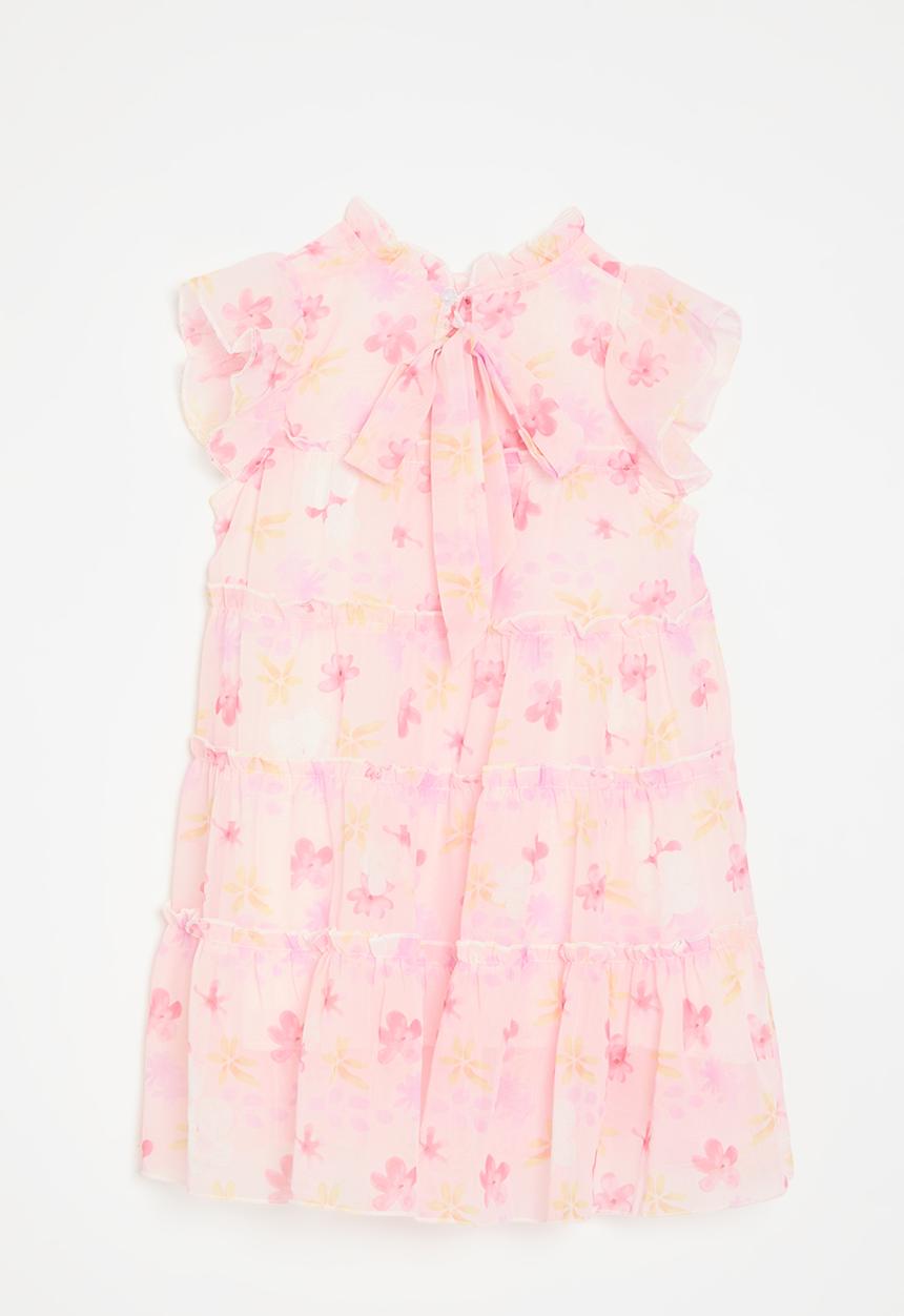 Pop Candy - Floral tiered dress - pink