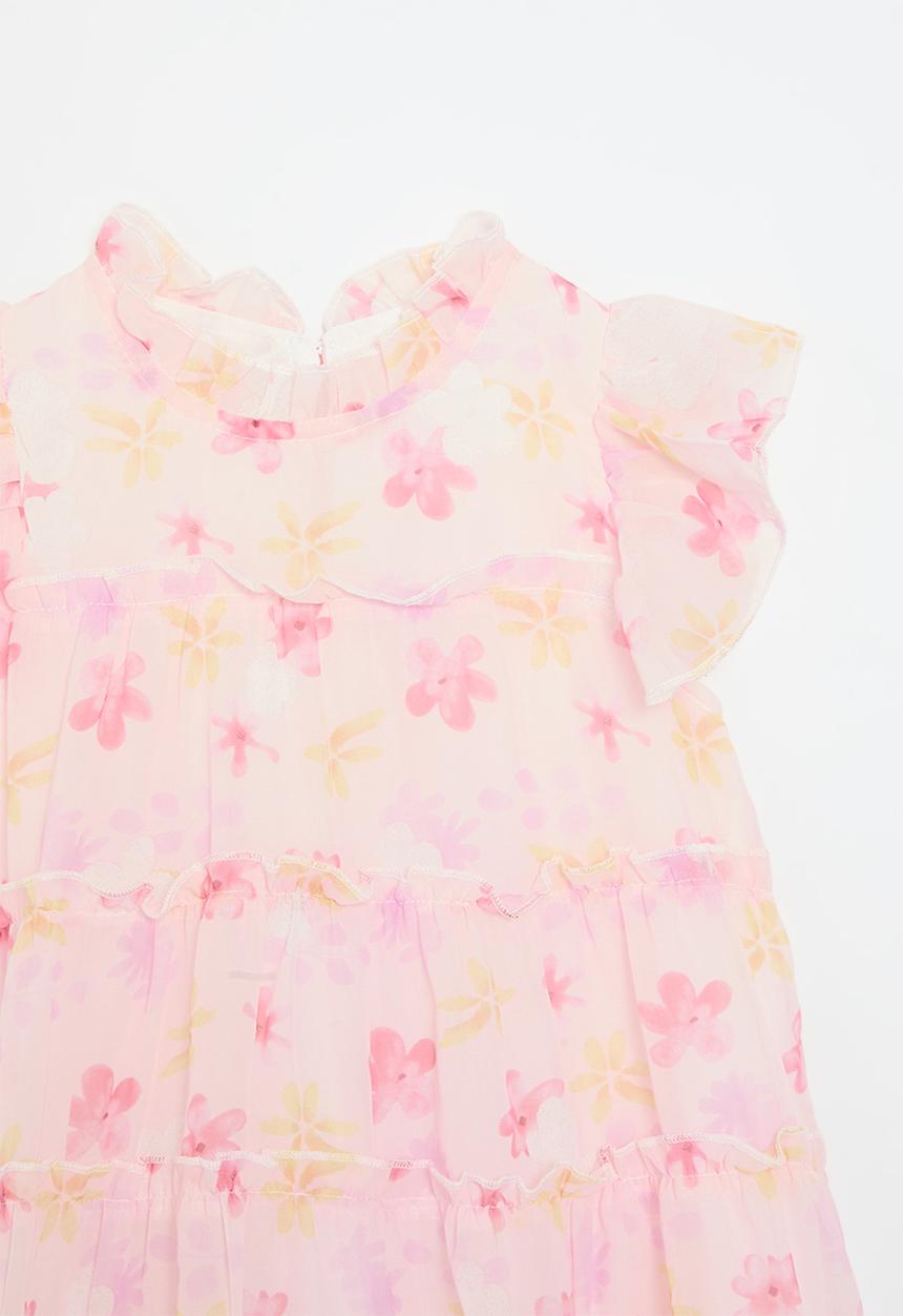 Pop Candy - Floral tiered dress - pink