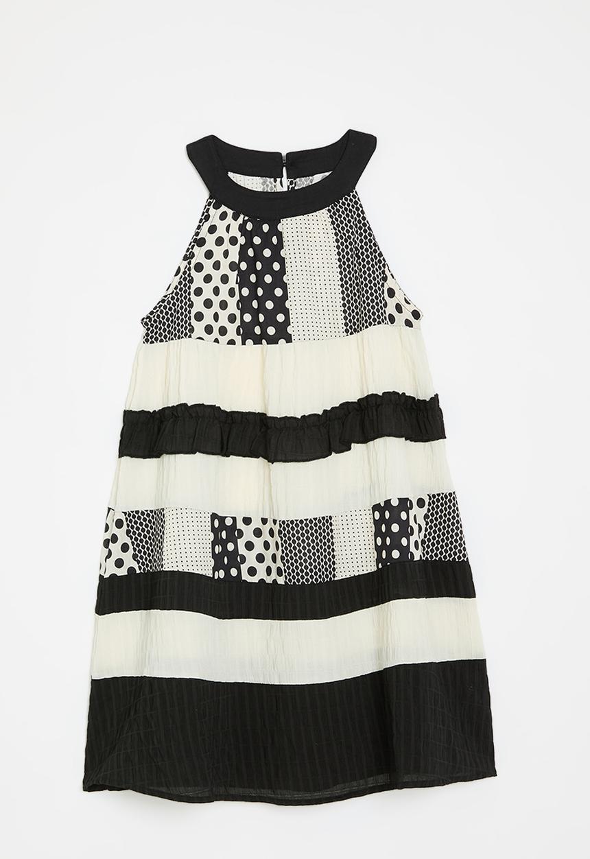 Pop Candy - Textured dress - black & white