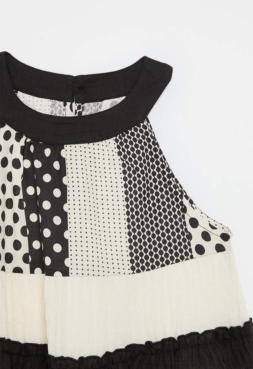 Pop Candy - Textured dress - black & white