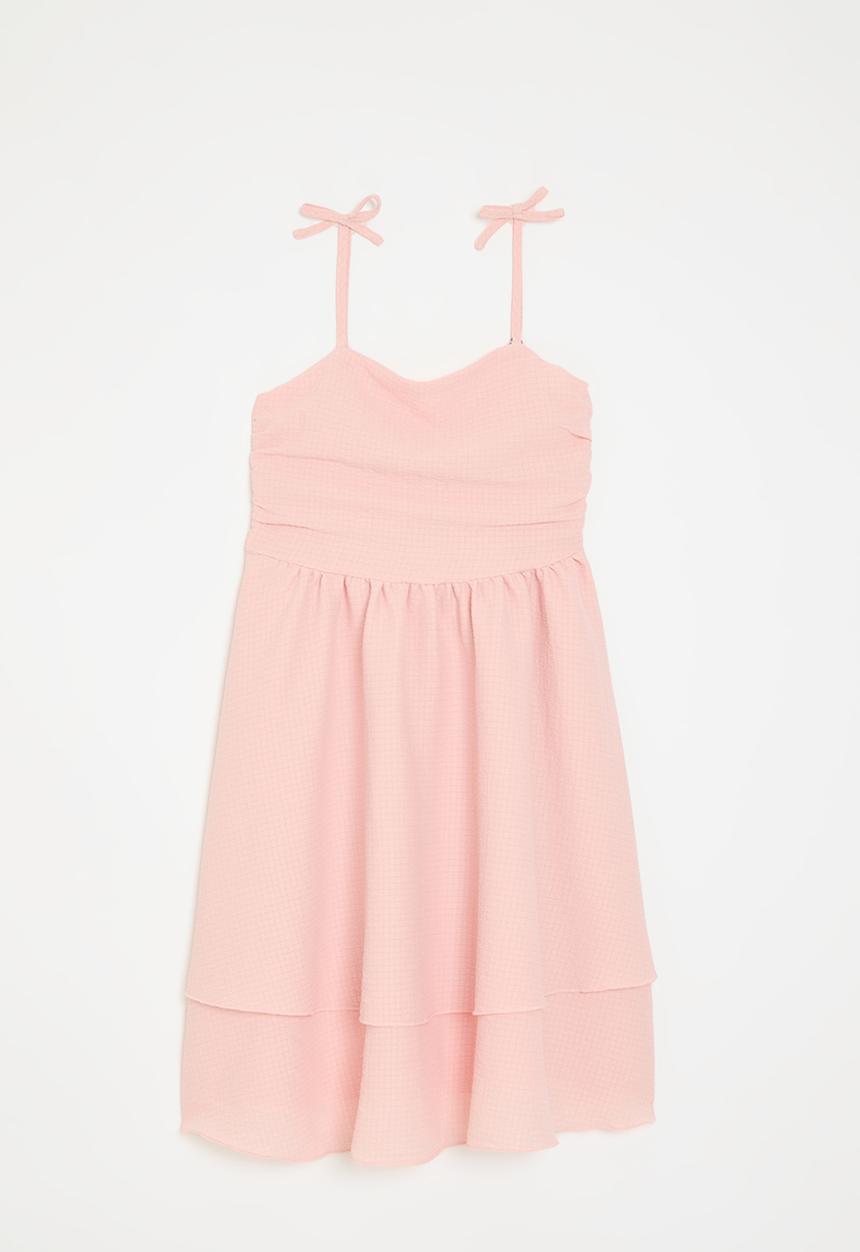 Pop Candy - Shoulder tie strap dress - pink