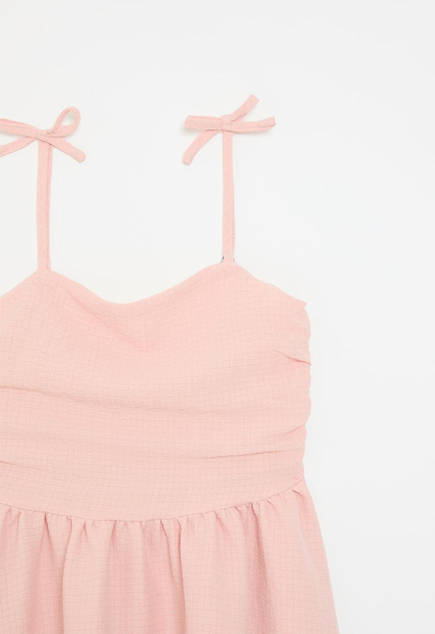 Pop Candy - Shoulder tie strap dress - pink
