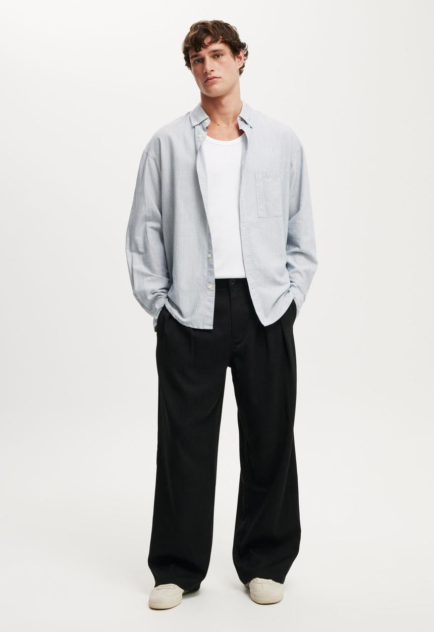 Cotton On - Super Baggy Pleated Pant - Black