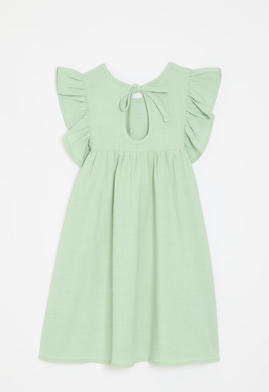 Pop Candy - Frilled sleeve dress - sage green
