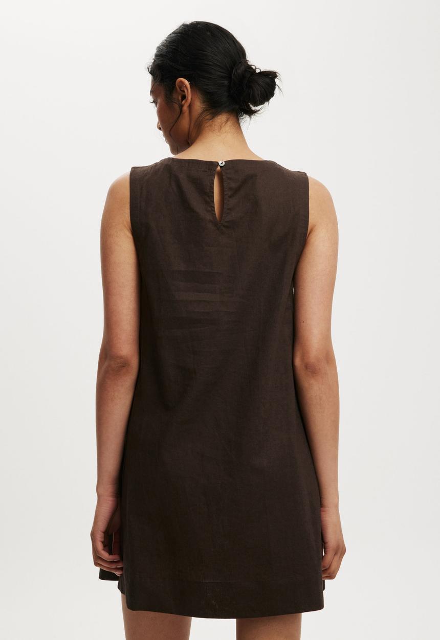 Cotton On - Haven sleeveless mini tank dress - dark oak